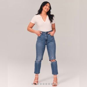 Abercrombie (EUC) All Day Comfort - Ultra High Rise Ankle Straight Jeans